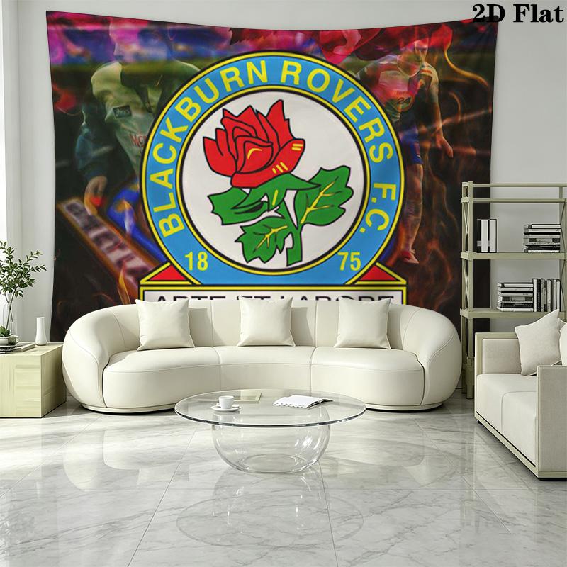 Arazzo da Parete Blackburn Rovers Appeso Estetico alla Parete Coperta in Tessuto Stampato Arazzi Decorativi per Camera da Letto Soggiorno Decorazioni per la Casa