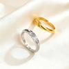 Fashion Minimalist Stainless Steel Ring for Women Men, Geometric Embossing Gold Plated Rings, Trendy Finger Jewelry Wedding
