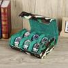 Handmade Genuine Leather Green Color Watch Case Unisex Watch Box Jewelry Display Watch Storage Organizer