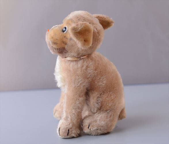 Steiff Sitting Dog Mopsy Plush Steiff Doll Antique 1960s-1977 German-made Toy, Figure, Vintage_ig4884