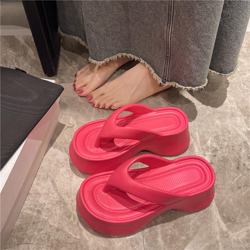 2025 Women's Thick-Soled Flip-Flops: Soft EVA Summer Sandals, Korean Style Trend