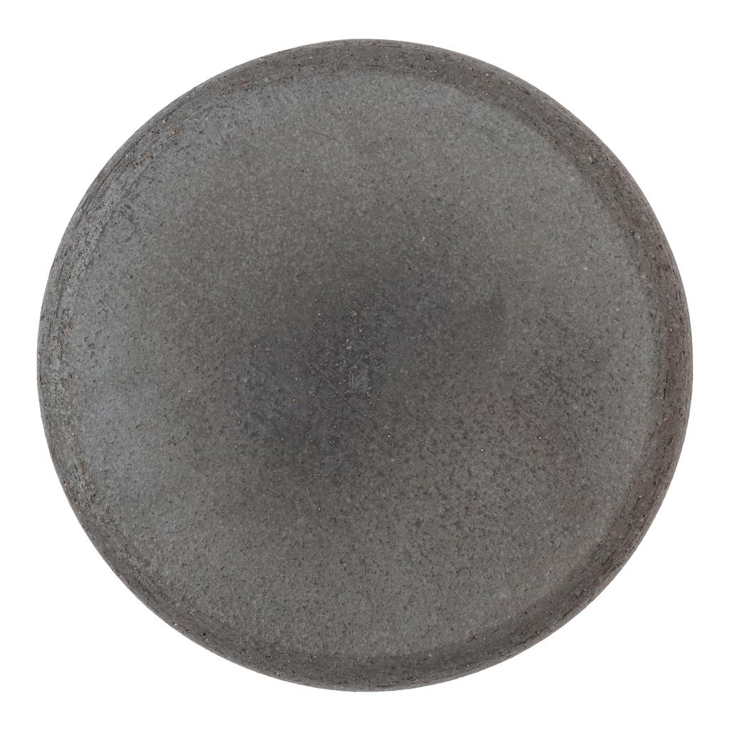 Marui Pottery Shigaraki Ware Hechimon Diameter Carbonized Glass Green Plate, approx. 21cm, MR-3-4100