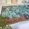 Vintage Iris Blume Überwurfdecke Ölgemälde Stil Dünne Decken für Bett Einzelplatz Gewebt Sofa Handtuch Heimdeko Wandteppich