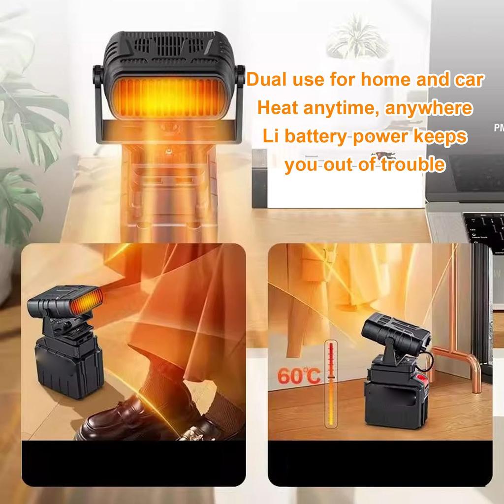 Sxhlseller Cordless Portable Car Heater, 170W Fast Heating Car Defroster Defogger, 2 Settings Adjustable