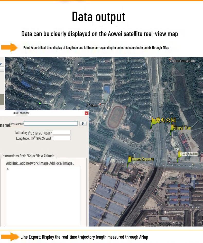 Zhuolin A8 Handheld GPS Navigator: Latitude/Longitude Positioning, BeiDou Compatible, Outdoor and Maritime Use, Coordinate Tracking.
