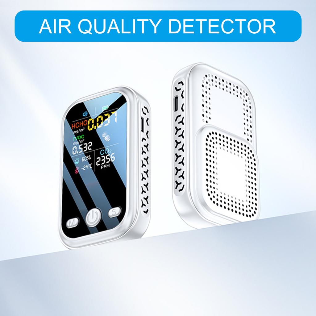 Portable Air Quality Monitor with CO2 Temperature & Humidity Detection Compact Indoor Air Quality Test for Homes Office