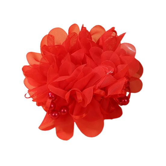 Hair Tie Bright Color Imitation Pearls Decor Kid Hair Band Stage Performance High Elasticity Versatile Hairband Hair Accessories красный