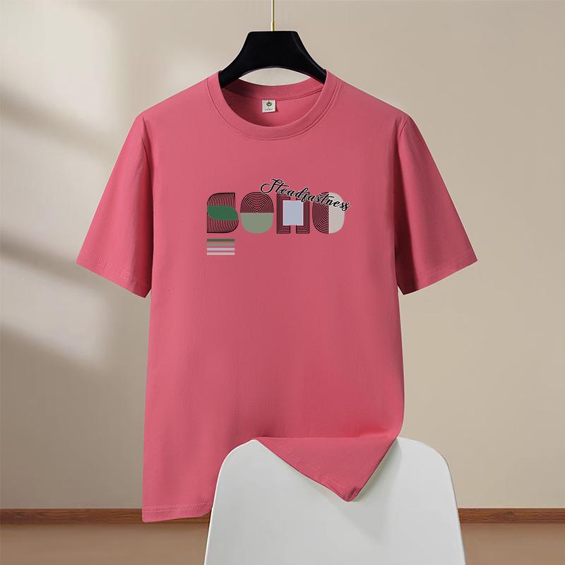 Oversized S-6XL Mens Trendy Cotton Short Sleeve T-Shirt Man Round Neck Casual Tee