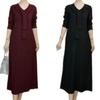 2025 Autumn/Winter Women's Long-Sleeve Loose Slimming Mid-Length Solid Color Dress