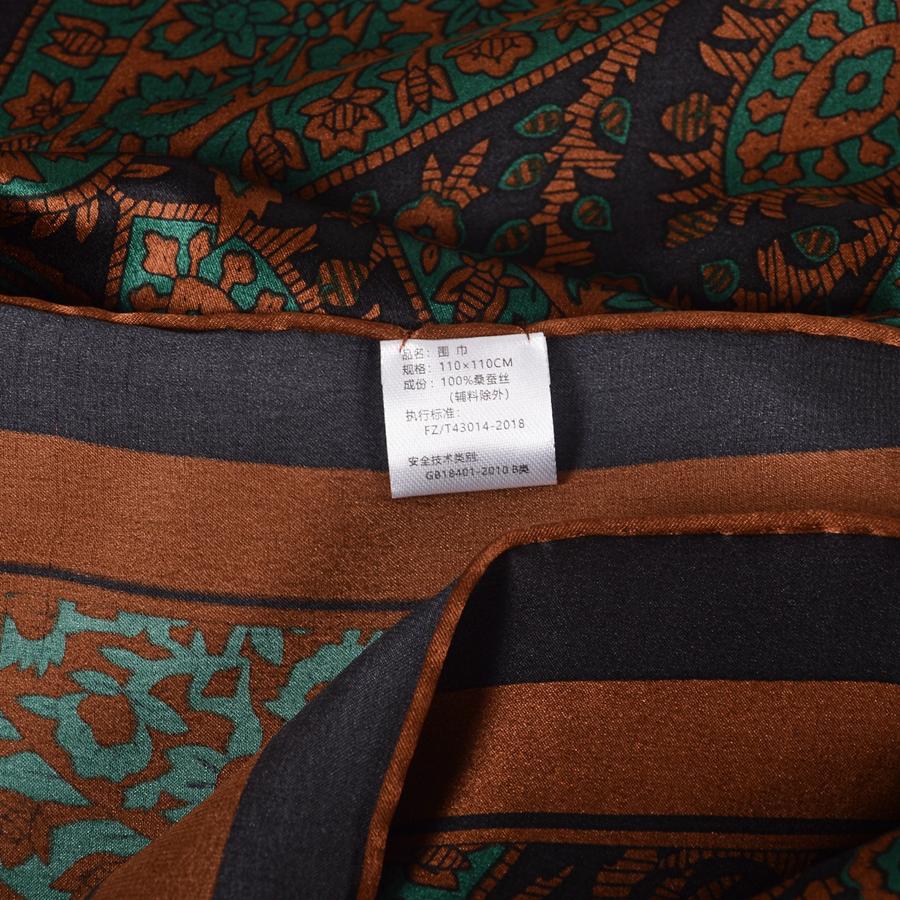 Brand Coffee Green Pure Silk Shawl Scarf Fall Winter Fashion Plaisley Design Natural Silk Scarves Wraps Women Neck Scarf