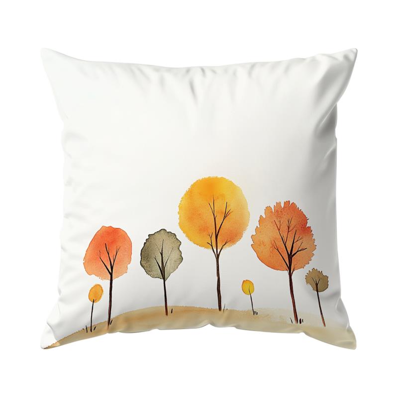Modern Watercolor Tree Cushions Pillowcase Printed Polyester 45X45Cm Throw Pillow Cover Decorative Sofa Cushion Pillowslip