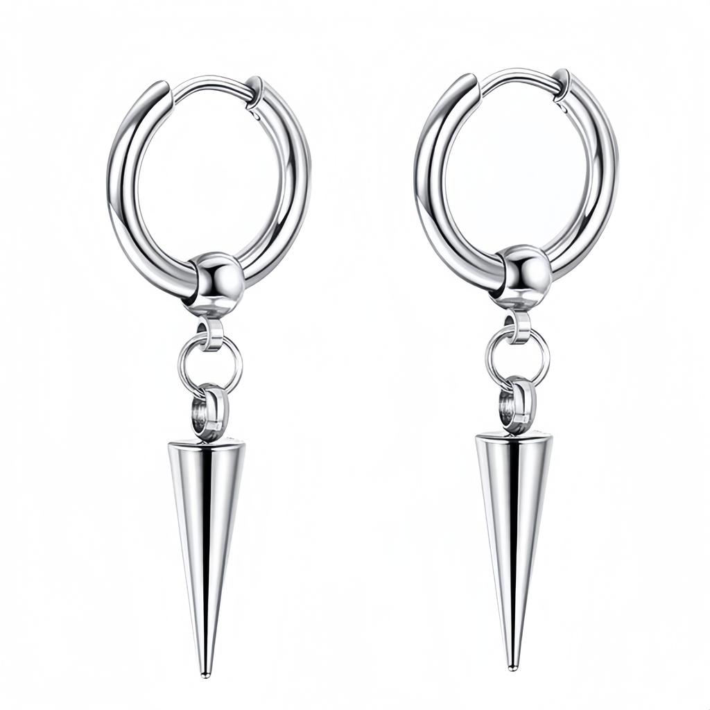 Stainless Steel Dangle Hanging Pendant Drop Earring for Woman Man Minimalist Punk Spike Piercing Ear Jewelry New In Accessory