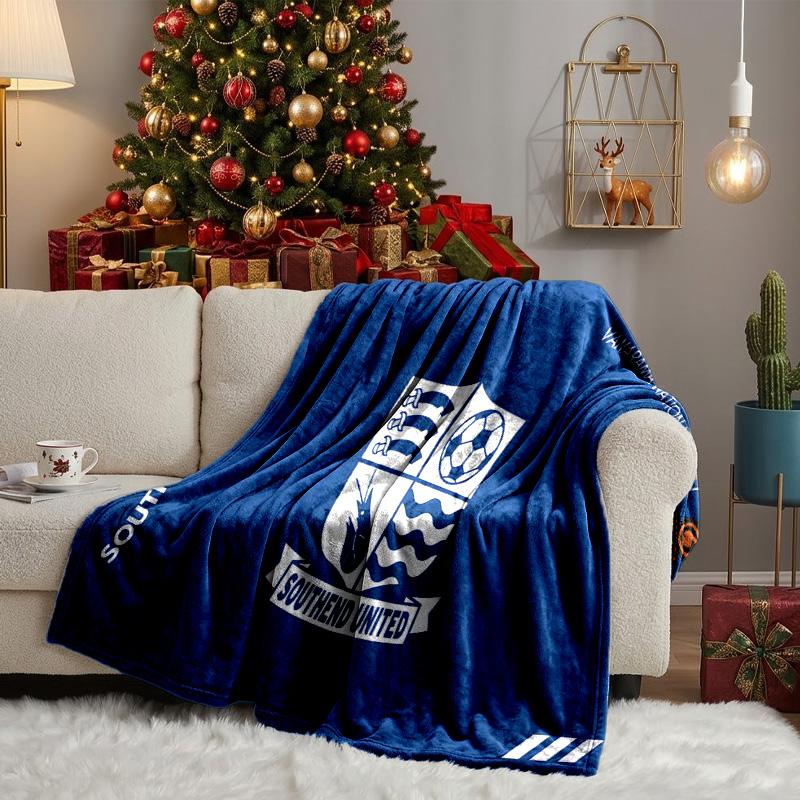 Southend Crest Design Throws Blanket Flannel Blankets Plush for Couch Bed Gifts for Men Women Travel picnic blanket Christmas fan gifts