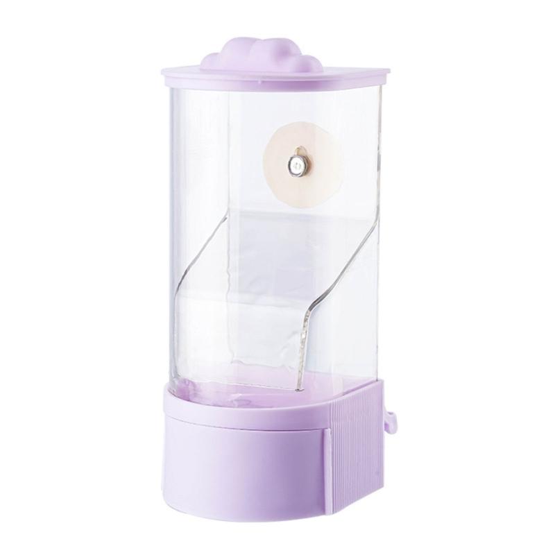 

No Mess Automatic Bird Feeder Plastic food Holder Hanging Food Container for Bird Cage for Small Birds and Parrots фіолетовий