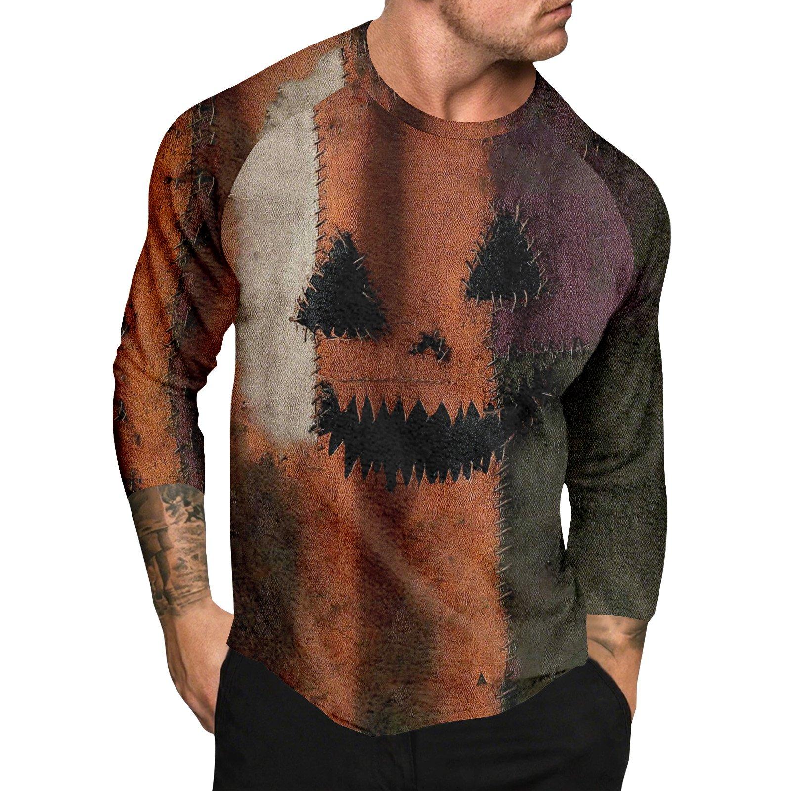 

Мужской топ с длинным рукавом реглан с принтом на Хэллоуин XXL