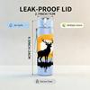 1PC Moon Elk Silhouette Pattern 750ml Color Plastic Sports Water Bottle Leakproof Flip Straw Lid Suitable for Sports Office Home Use