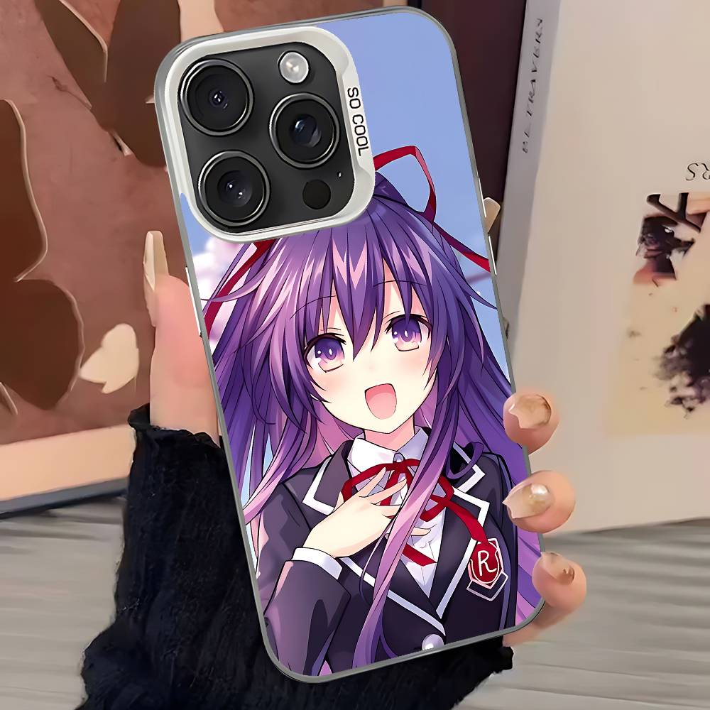 Cute Cartoon Y-Yatogami T-Tohka Phone Case For IPhone 17 16 15 14 13 12 11 Pro Max Plus Color Shockproof Back Silver Cover