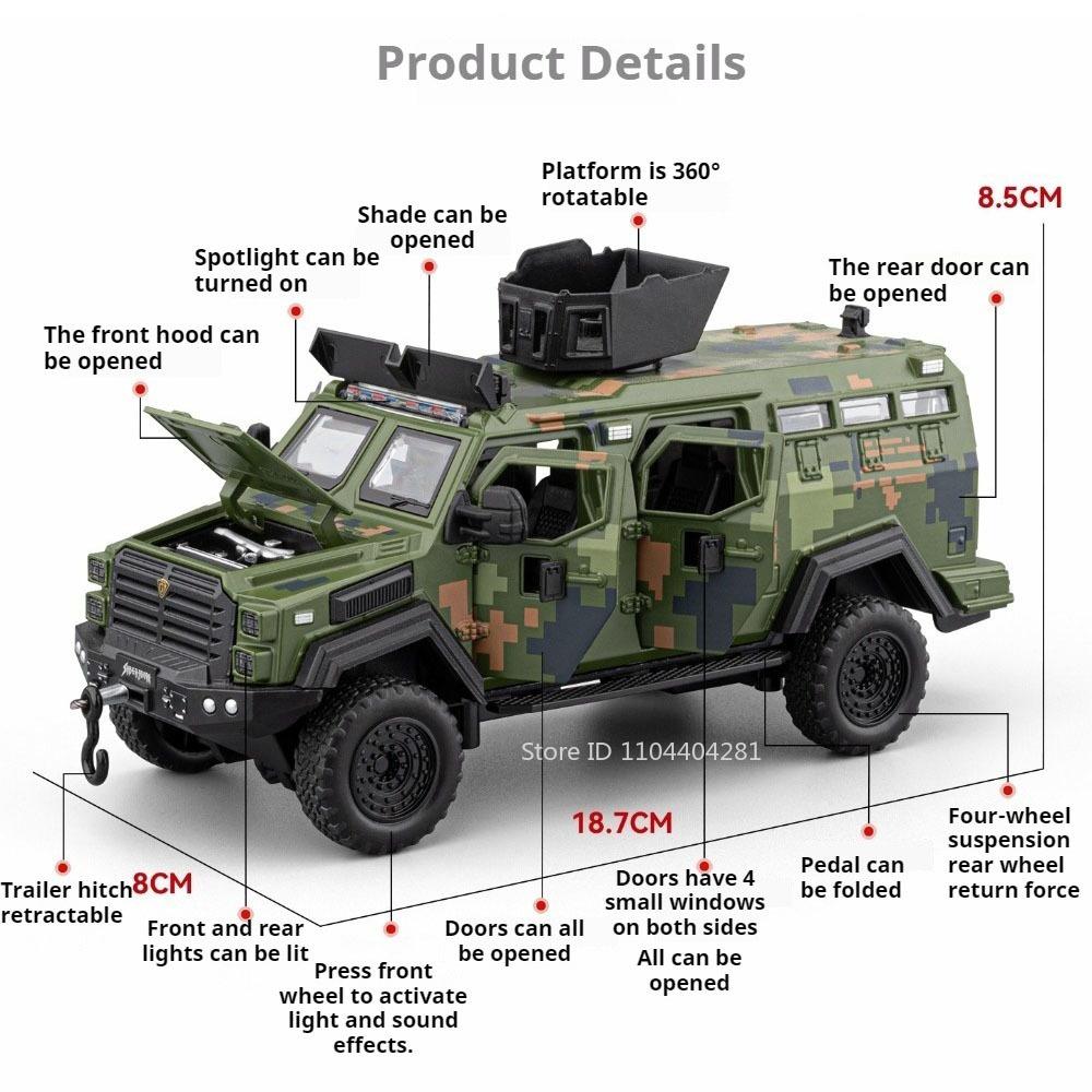 1:32 Sabertooth Alloy Diecast Police Car Model Toys Doors Opened with Sound Light Pull Back Miniature Vehices Boy Birthday Gifts