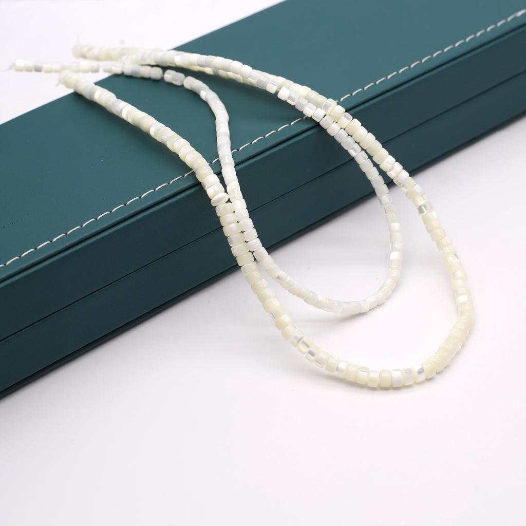 1String Natural Seawater Shell Beads, Fashion Flat Round Loose Spacer Beads for DIY Necklace Bracelet Anklet Accessories, Creative Jewelry Making 38cm