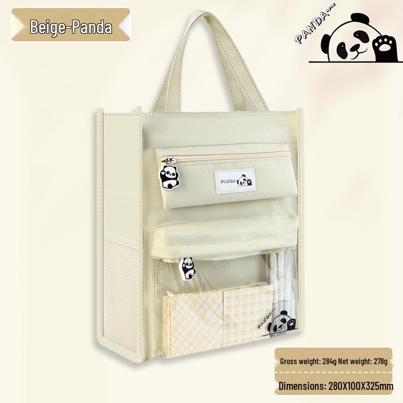 

Сумка для репетиторства «Панда»: Прозрачная парусиновая сумка-книга для детей с очень большой вместимостью