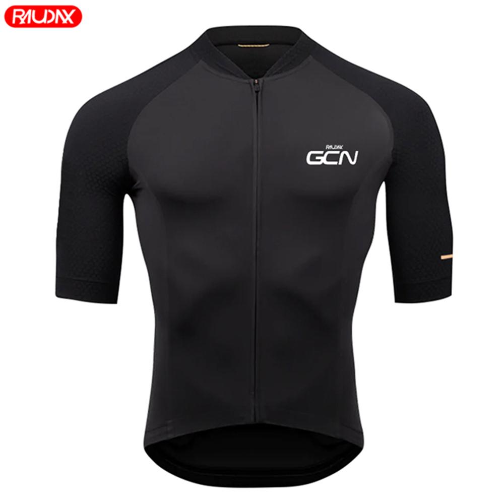 Raudax Gcn Men Short Sleeve Jersey Sets Ropa Ciclismo Hombre Letni zestaw odzieży rowerowej Triathlon Bib Shorts Suit Bike Uniform