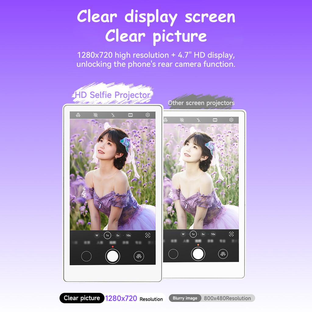 Vlog Selfie Monitor Screen Compatible with Phone Magnetic Wireless Rear Camera Phone Monitor with 164FT Range Live Streaming (White) 7