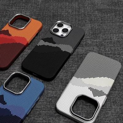 Magnetic Wireless Phone Case for iPhone 17 Pro Max 16 15 Magnets Carbon Fiber Back Cover Camera Lens Protection Hard PC Shell