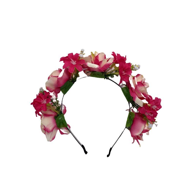 New simulated flower headband, bohemian wreath head buckle, women's fabric flower headdress