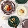 Jednokolorowy Okrągły Ceramiczny Talerz Obiadowy w Stylu Zachodnim Talerz na Stek Talerz na Makaron Talerze do Sushi Talerz Sting Talerzyki Deserowe Miska na Owoce
