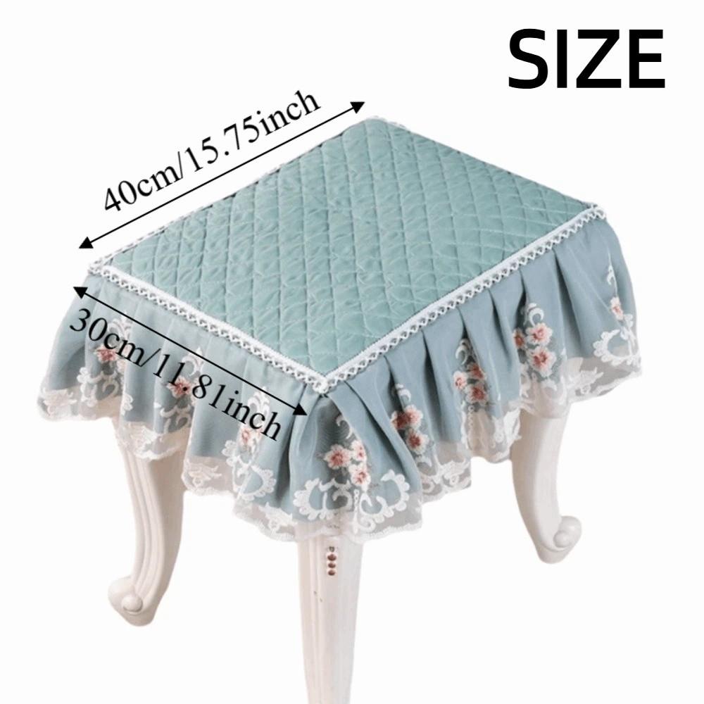 Thick Floral Makeup Stool Cover Floral Pattern Seat Chair Slipcover Stool Cushion Cover Household