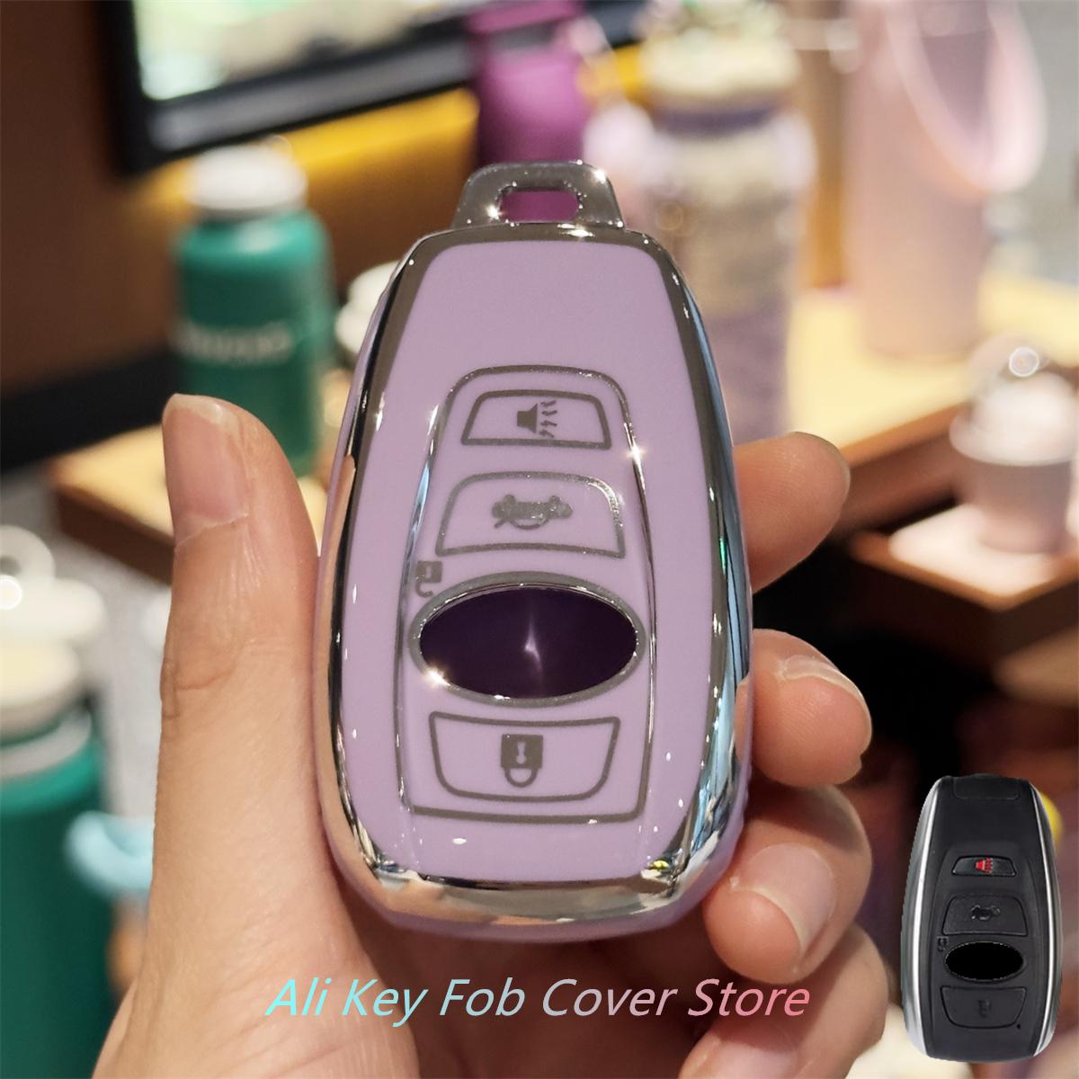 

Key Fob Cover Keychain Lanyard for Subaru Ascent BRZ Crosstrek Forester Impreza Legacy Outback WRX STI Smart Key фіолетовий