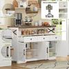 Buffet Sideboard 140cm with Storage Space, Coffee Bar with 3 Drawers, Country Style Console with Doors, Cupboards with Shelves, Suitable for Kitchen,