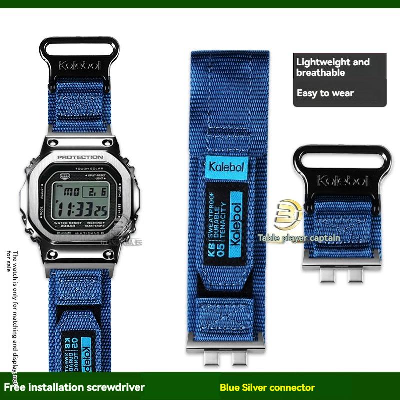 Replacement Nylon Canvas Strap for Casio G-Shock GMW-B5000 Metal Square Watch - Sporty Waterproof Adjustable Band Accessory