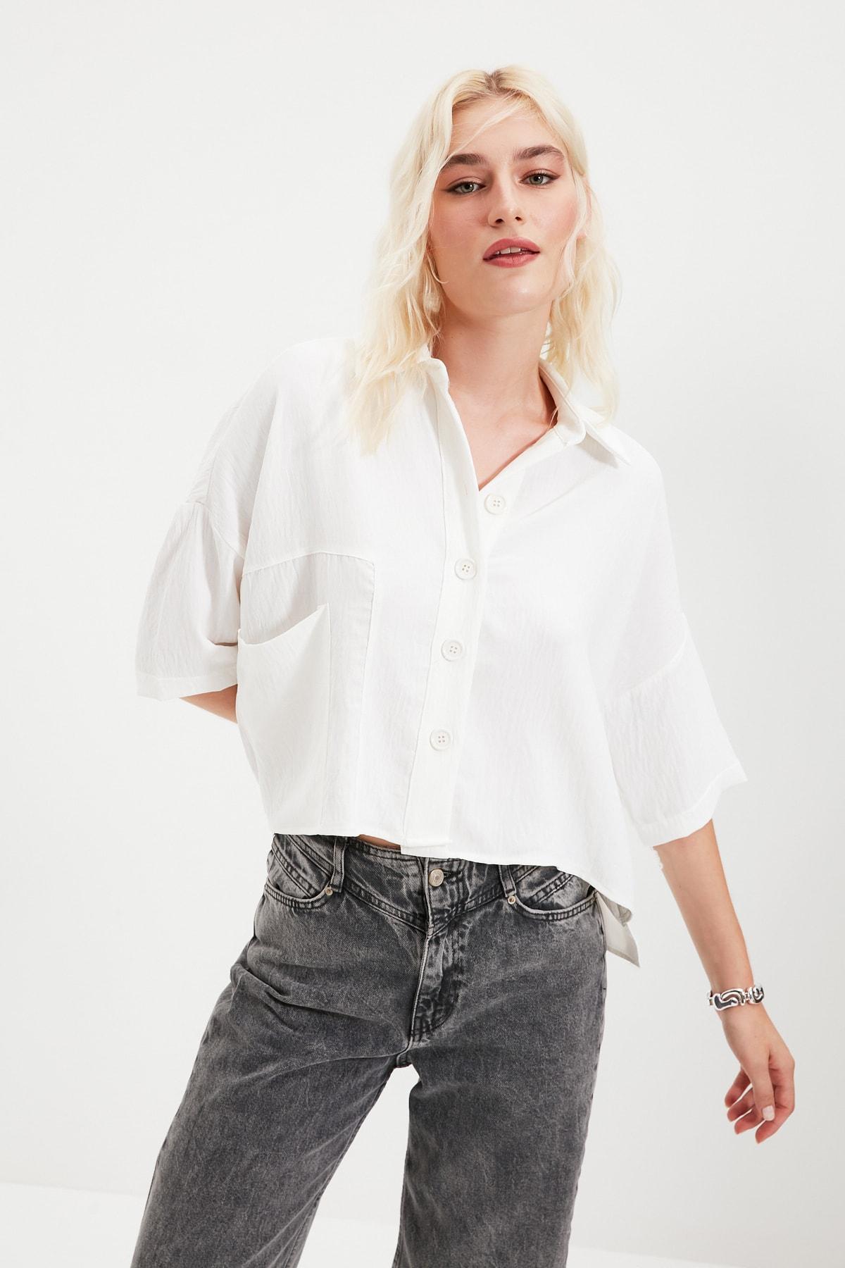 

Белая рубашка с карманами TWOSS20GO0381..