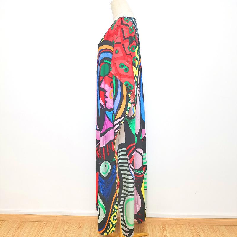 2022 European & American Beach Cover-up: Printed Long Robe & Bikini Sun Protection Dress