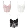 Ruffle Lace Corset Bowknot Slim Crop Tops Sweet Lace Flower Camisole  Spicy Girls