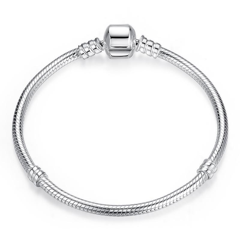 WOSTU 925 Silver Chain Bracelet Original Bangle For Women Fit Authentic Charms Beads Fashion Jewelry Making Bracelet