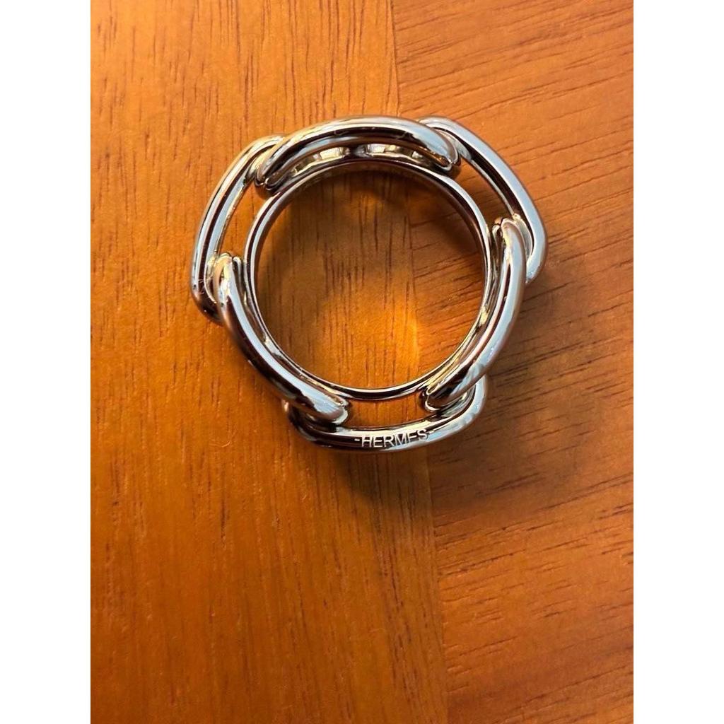Used New HERMES Hermes Ring Scarf Scarf Ring Silver Chaine d'Ancre Necklace Unused Legato Storage Bag