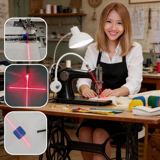 Magnetic Quilting Positioning Light for Sewing Machines Adjustable Dot Straight Line Crosshair Red Beam Stitch Guide Projection Quilting Light