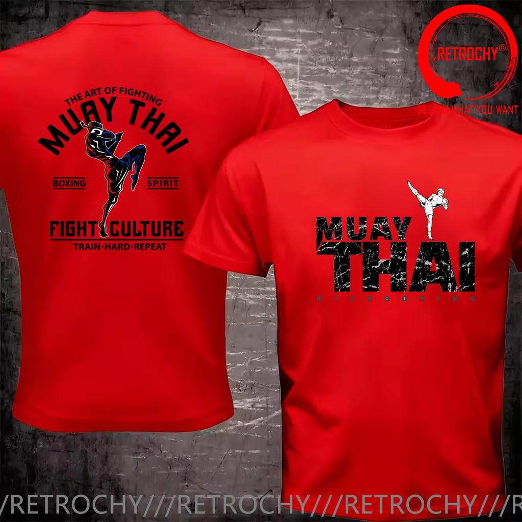 Funny Design Muay Thai Kickboxing Fighter Shirt Unisex Fashion Trendy Casual Clothing Stylish Tops Tee Shirt Leisure Tshirt Unisexs