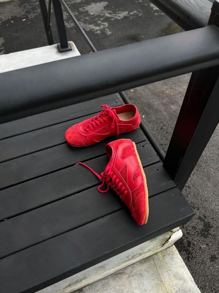 2025 new retro round head color matching flat-soled casual sports board shoes college versatile lace-up thick-soled German training shoes women