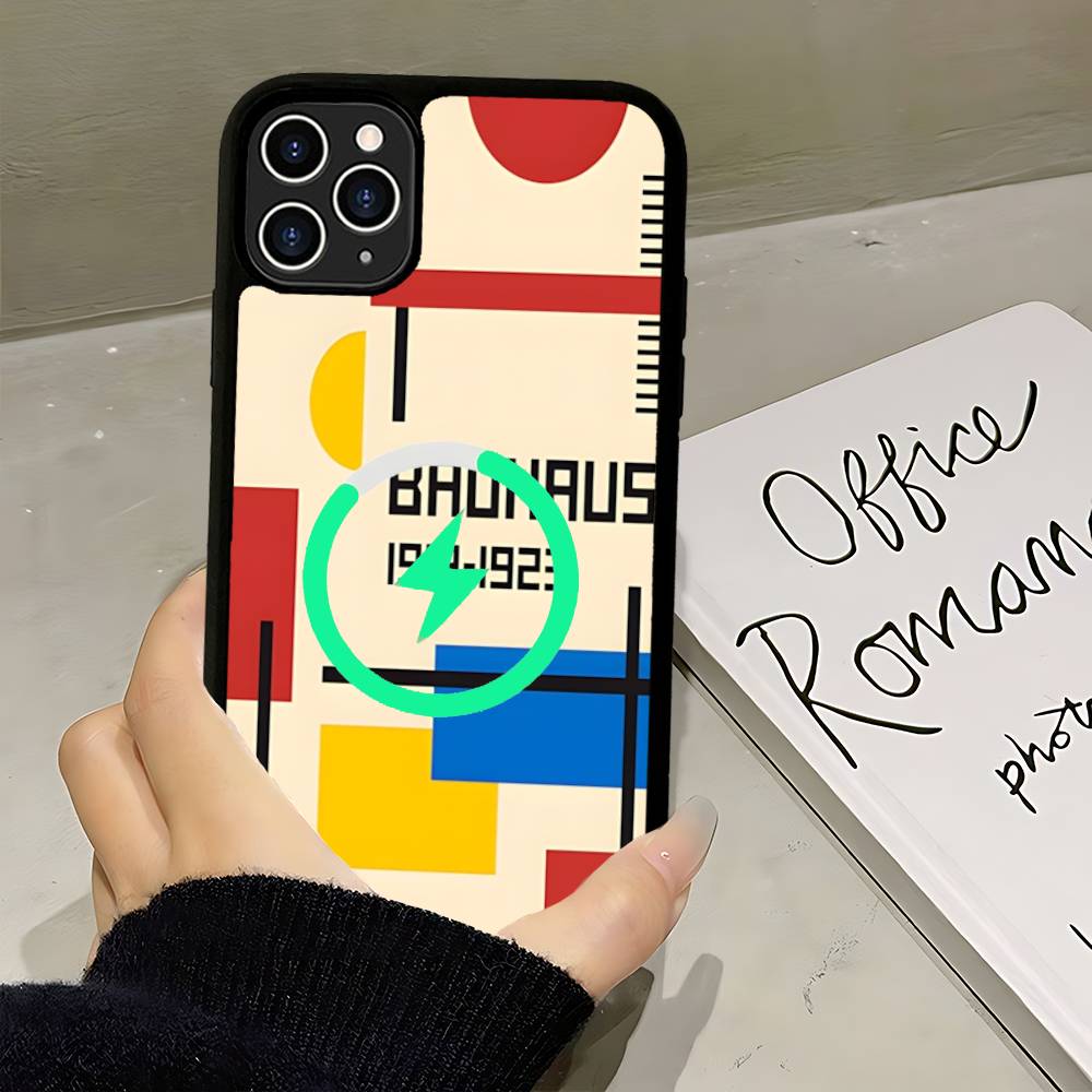 

Abstract B-Bauhaus Geometric Art For Magsafe Magnetic Phone Case For IPhone 17 16 15 14 13 12 11 Plus Pro Max PC+TPU Cover iPhone 17pro max