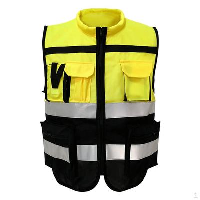 Gilet riflettente di sicurezza con cerniera anteriore, protegge gli indumenti per l'avviso di traffico