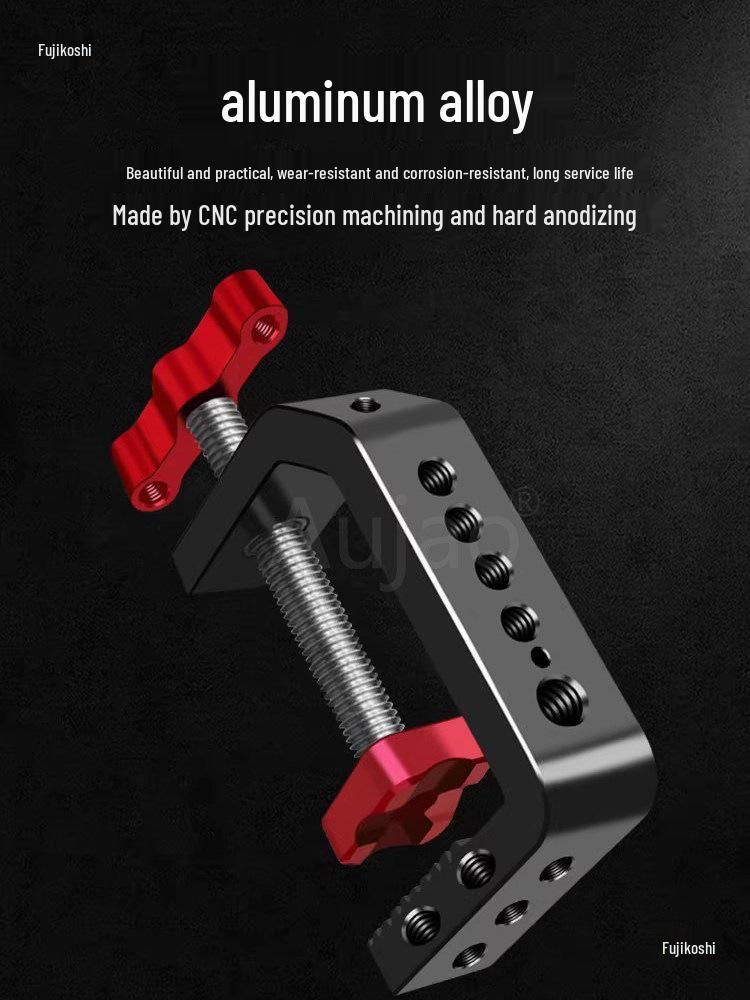 Heavy-Duty C-Clamp Phone Holder & Camera Ball Head Fixture
