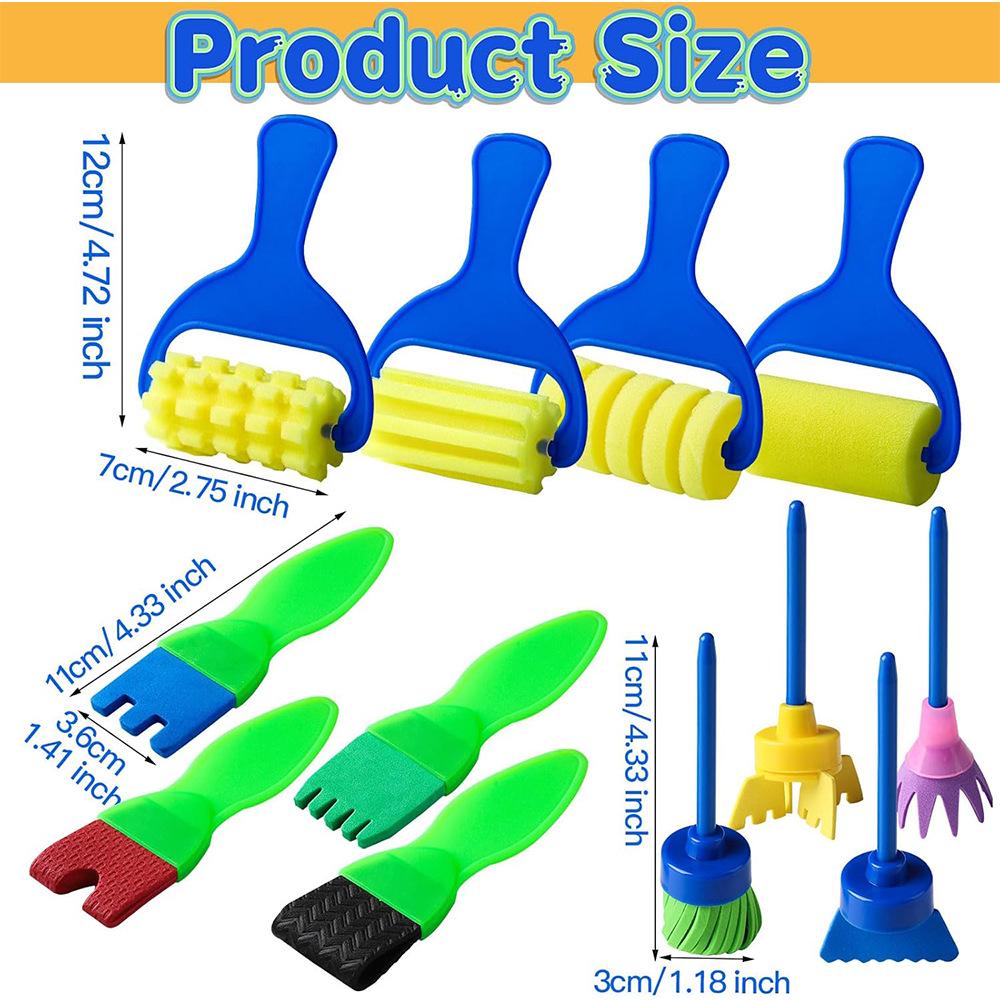 30-Piece Round Sponge Brush Set for Kids’ Art & Crafts