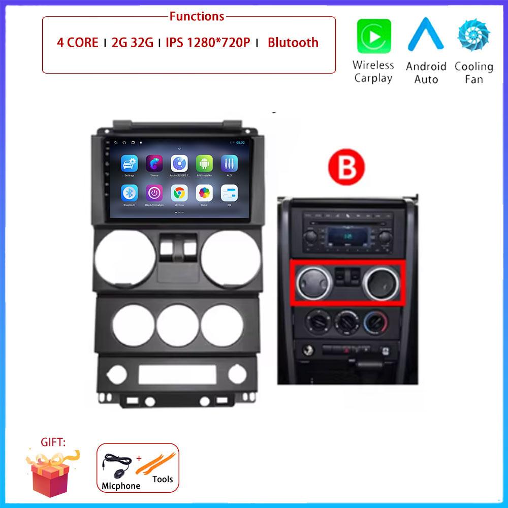 

9 “ 4G Android OS Carplay AutoFor Jeep Wrangler Unlimited 3 JK 2008 - 2010 Car Radio Navigation GPS Multimedia Video Player AMI