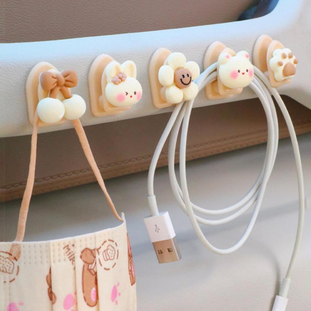 Ganchos para Coche Juego de 5 Mini Ganchos Adhesivos para Coche Soporte Multiusos para Mujeres Lindo