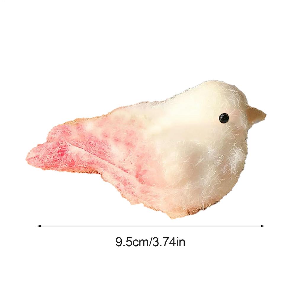 Handmade Squishy Realistic Bird Kid Squeeze Toys Silicone Soft Flocked Pinch Sensory Toys for Kids Desktop Ornament Pinching Toy