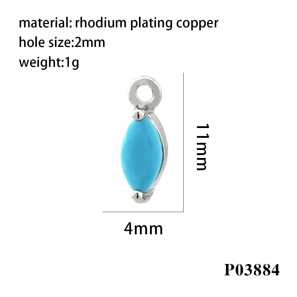 18K Gold-Plated Zircon Marquise Pendant DIY Jewelry Materials