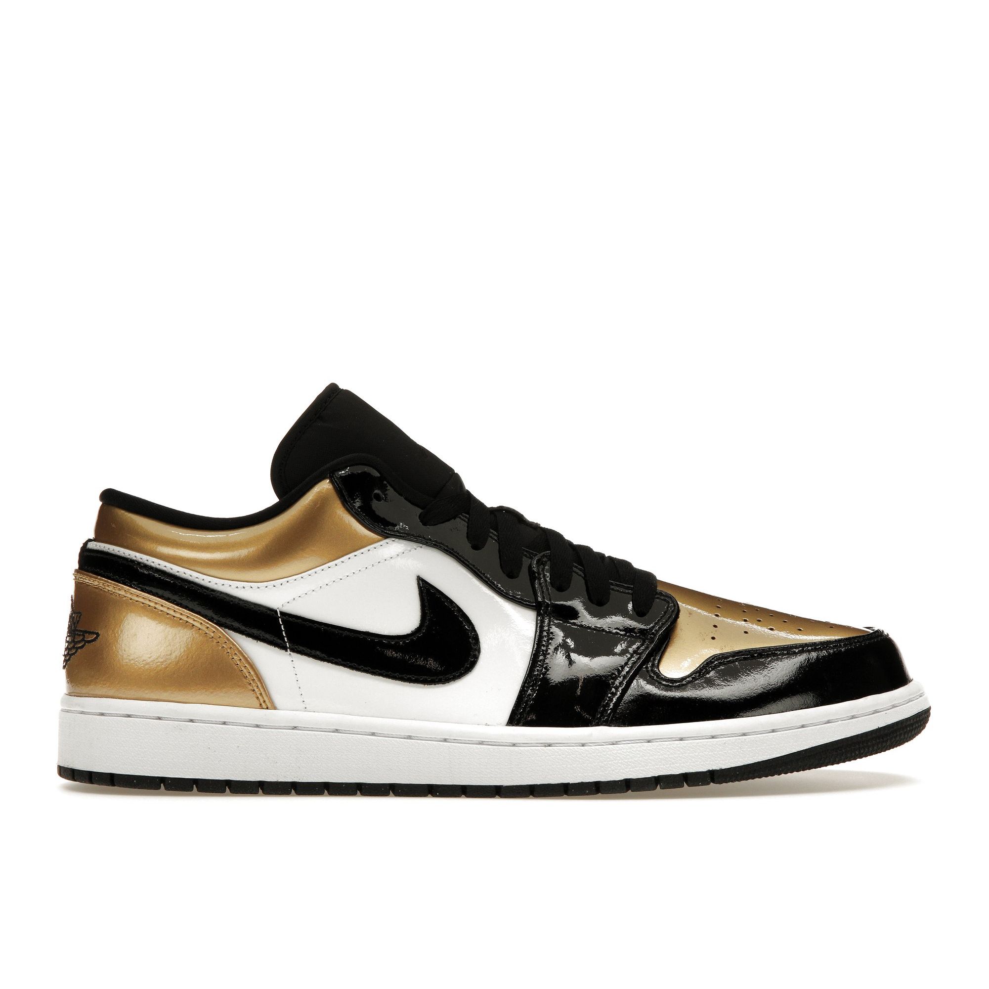 

Мужские кроссовки Air Jordan 1 Low Gold Toe металлик-золотой бело-черный CQ9447-700